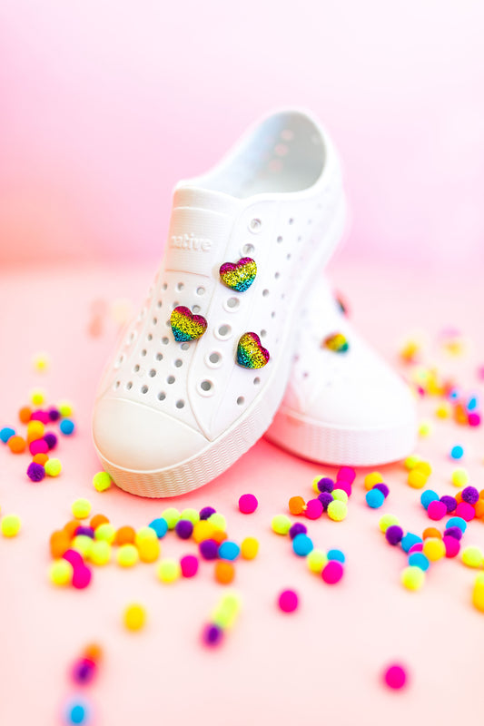 Rainbow Glitter Hearts
